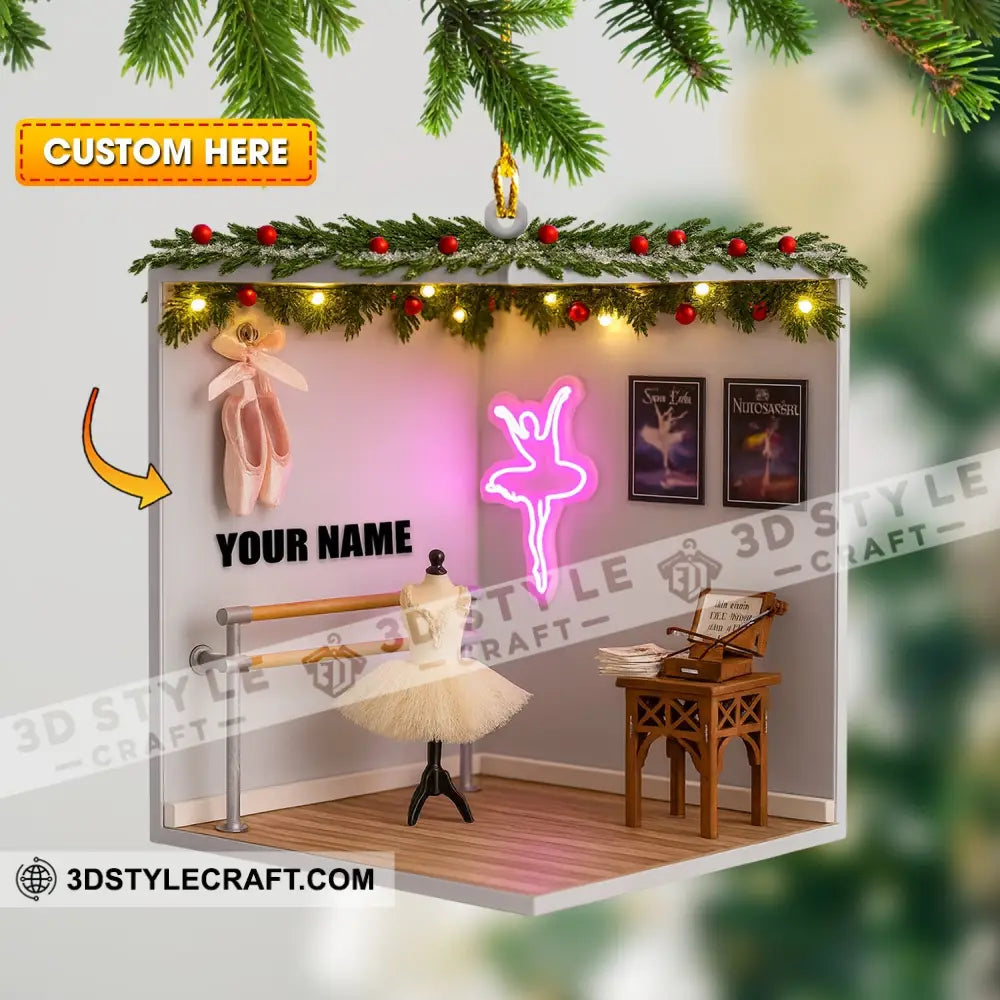 Christmas Ballet Room Home Decor Christmas Ornament Personalized Ornament 3.54’’ / 1 Ornament Ornament