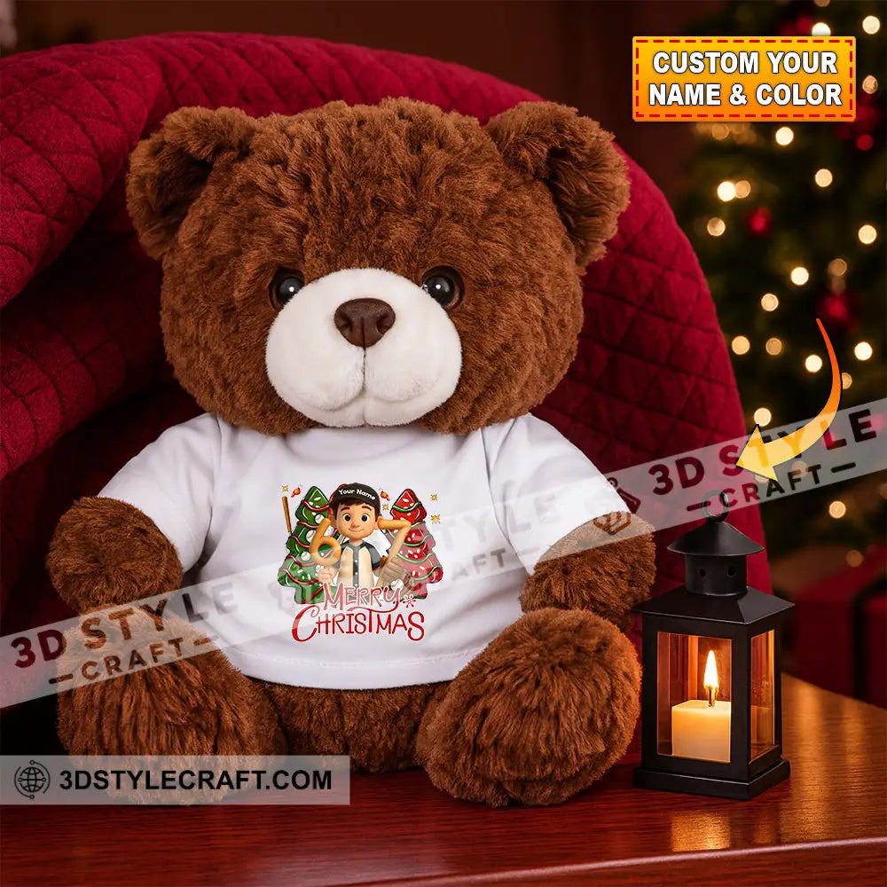 Christmas Baseball Boy Personalized Teddy Bear Shirt Graduate Teddy Bear Shirt