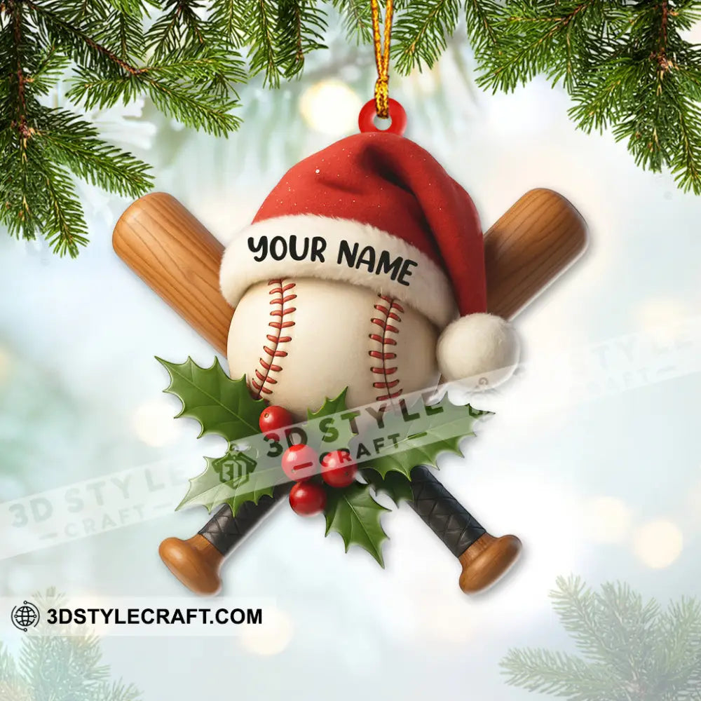 Christmas Baseball Lover Home Decor Christmas Ornament Personalized Ornament Ornament