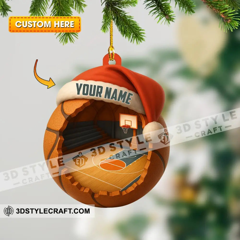 Christmas Basketball Lover Home Decor Christmas Ornament Personalized Ornament 3.54’’ / 1 Ornament Ornament