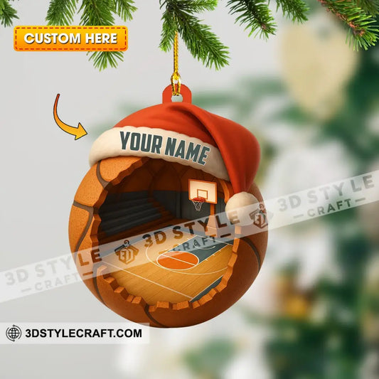 Christmas Basketball Lover Home Decor Christmas Ornament Personalized Ornament 3.54’’ / 1 Ornament Ornament