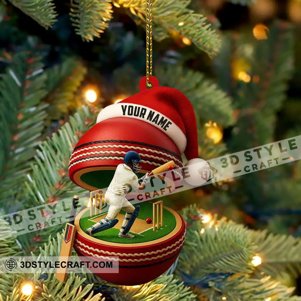 Christmas Cricket Player Home Decor Christmas Ornament Personalized Ornament Ornament