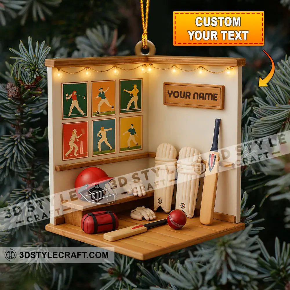 Christmas Cricket Players Home Decor Christmas Ornament Personalized Ornament 3.54’’ / 1 Ornament Ornament