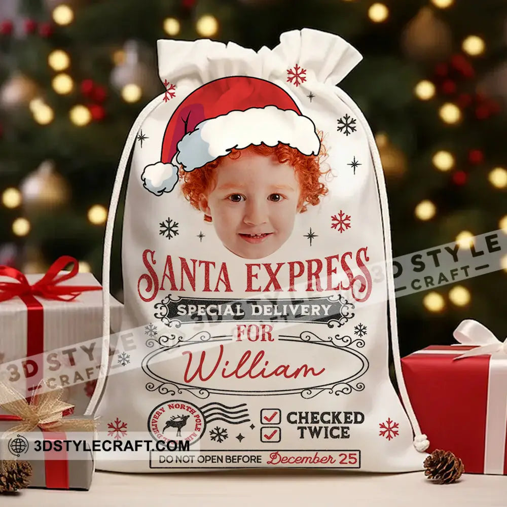 Christmas Delivery Face Photo Personalized Christmas String Bag Bag
