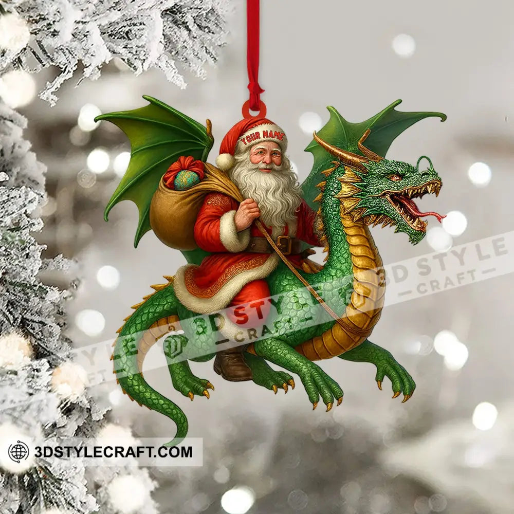 Christmas Dragon & Santa Home Decor Christmas Ornament Personalized Ornament Ornament