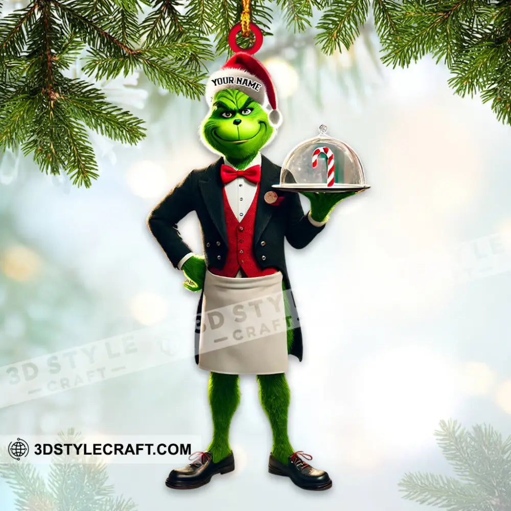 Christmas Elf Waiter Home Decor Ornament Personalized