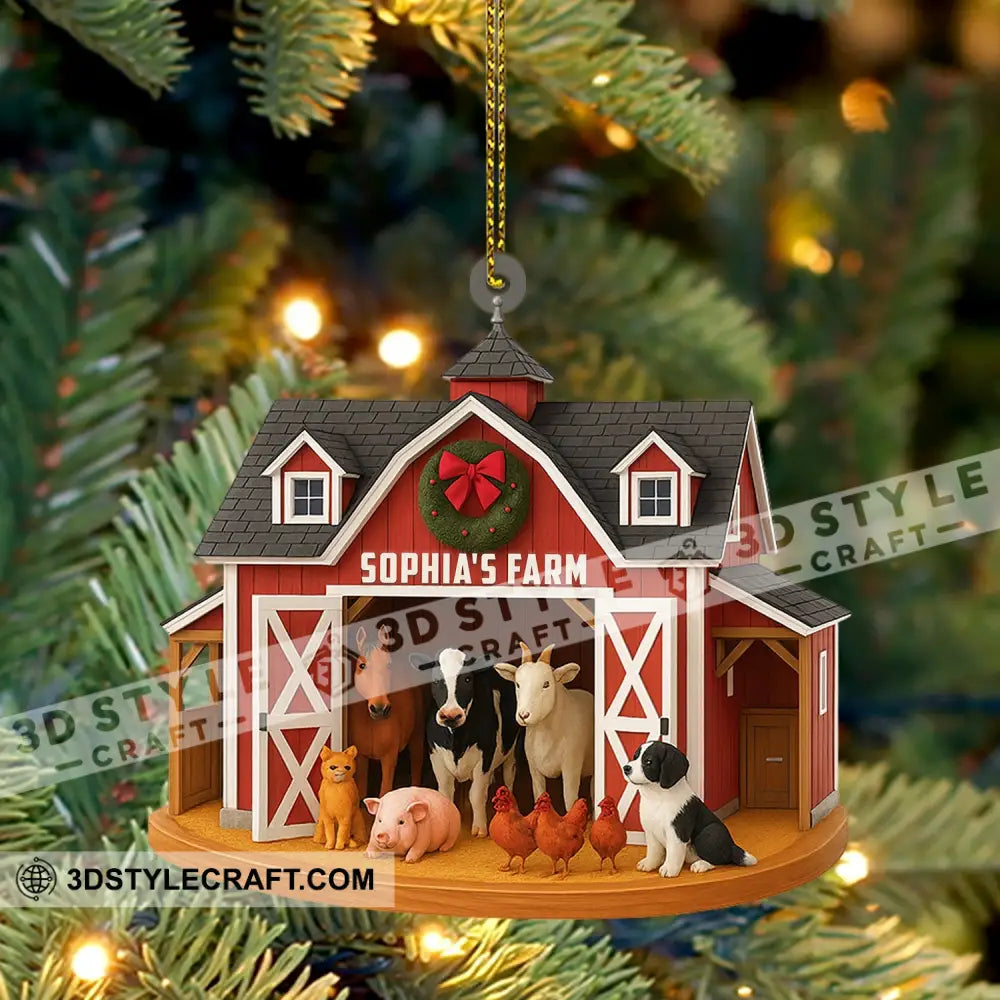 Christmas Farm Home Decor Christmas Ornament Personalized Ornament Ornament