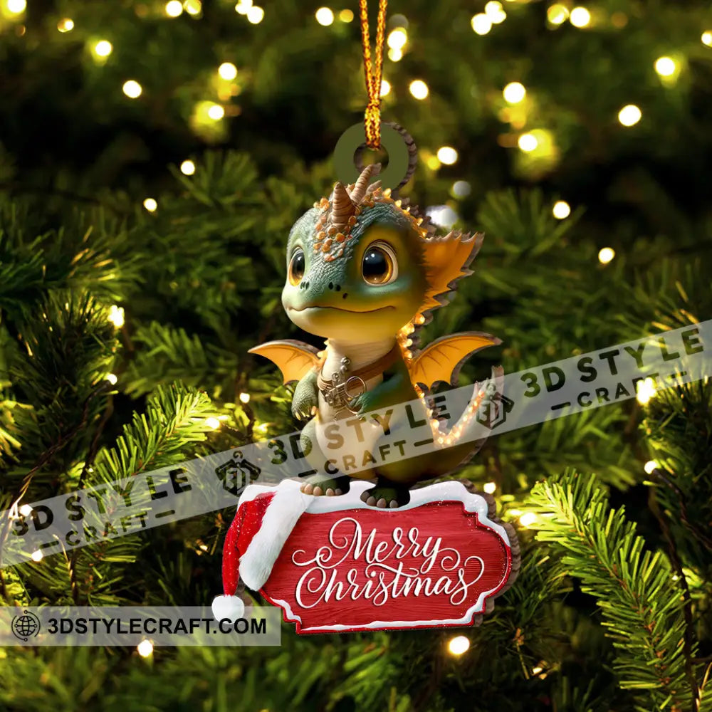 Christmas Gift Custom Ornament Name Dragon