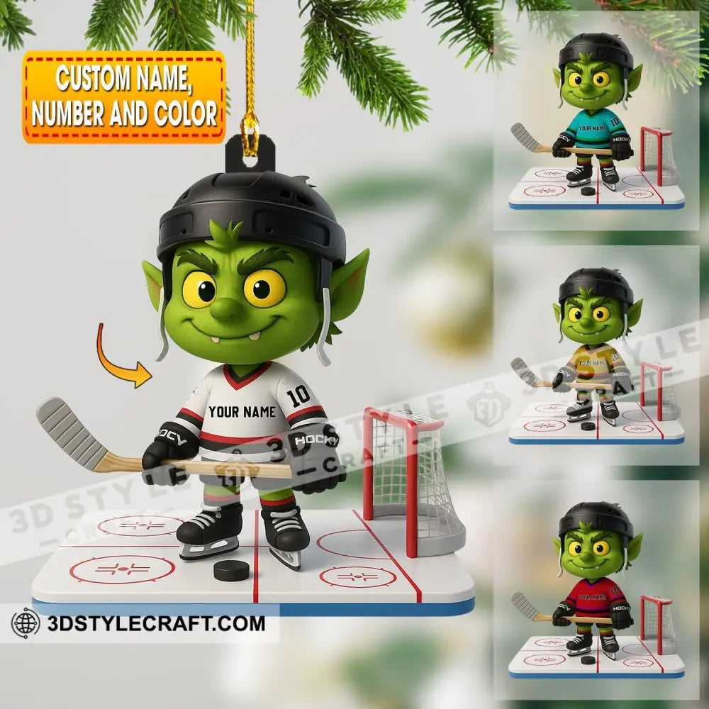 Christmas Hockey Home Decor Christmas Ornament Personalized Ornament 3.54’’ / 1 Ornament Ornament