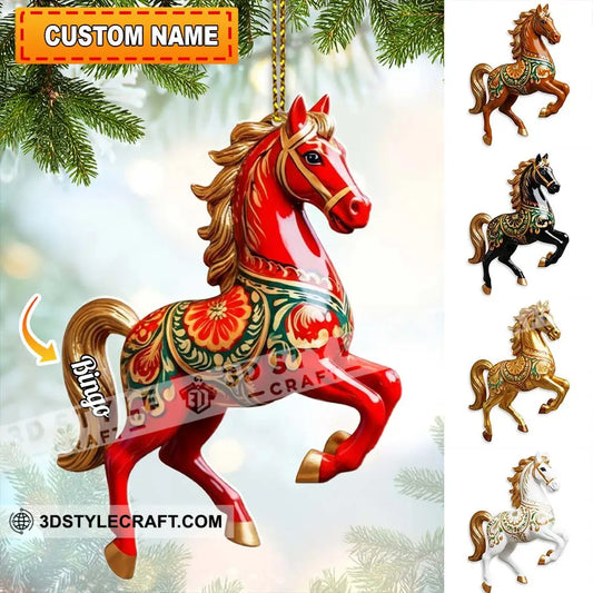Christmas Horse Loving Home Decor Christmas Ornament Personalized Ornament 3.54’’ / 1 Ornament Ornament