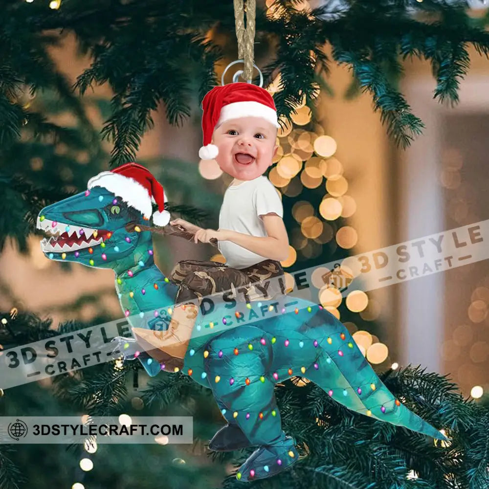 Christmas Kid And Mount - Custom Photo Personalized Acrylic Ornament Gift For Family