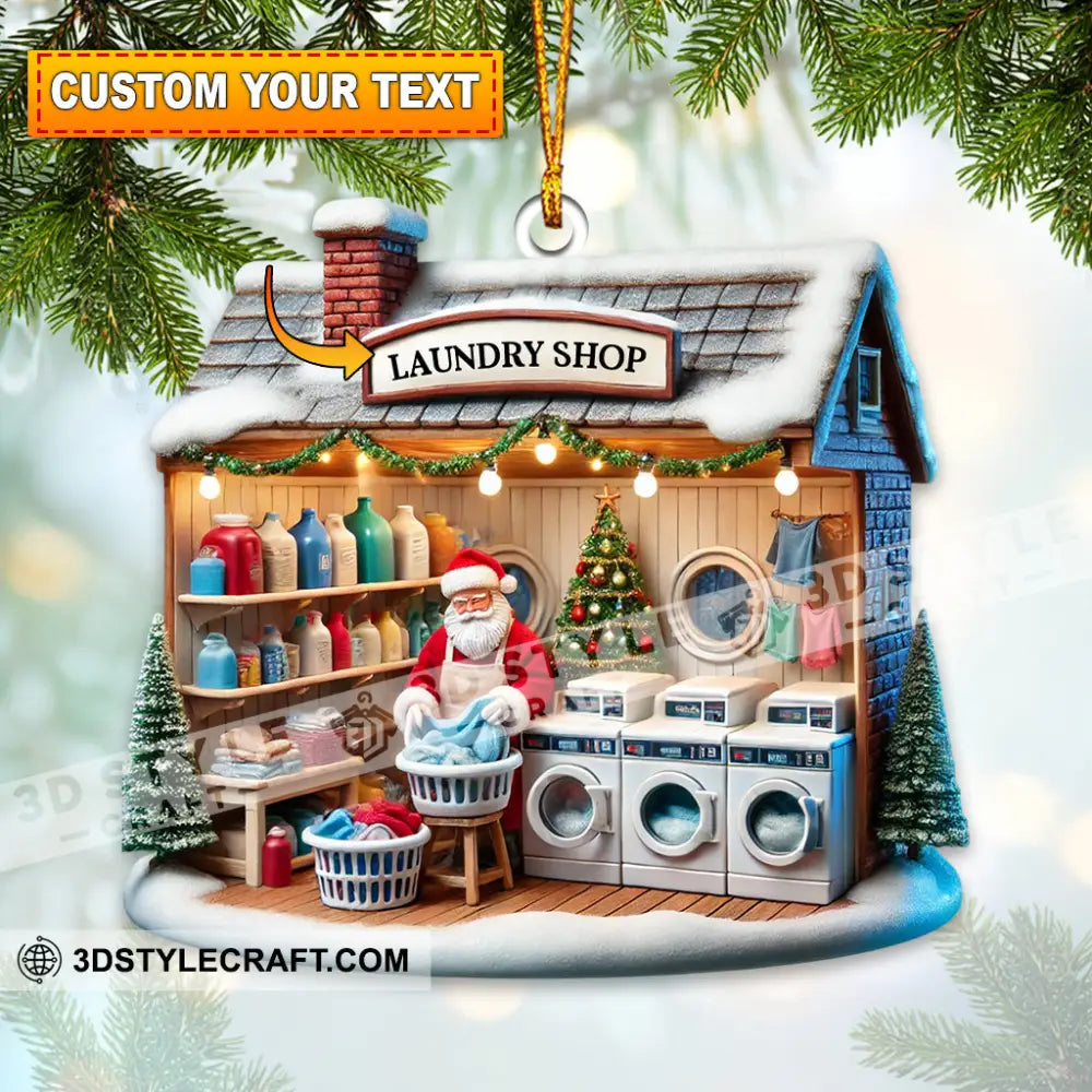 Christmas Laundry Shop Home Decor Ornament Personalized 3.54’’ / 1