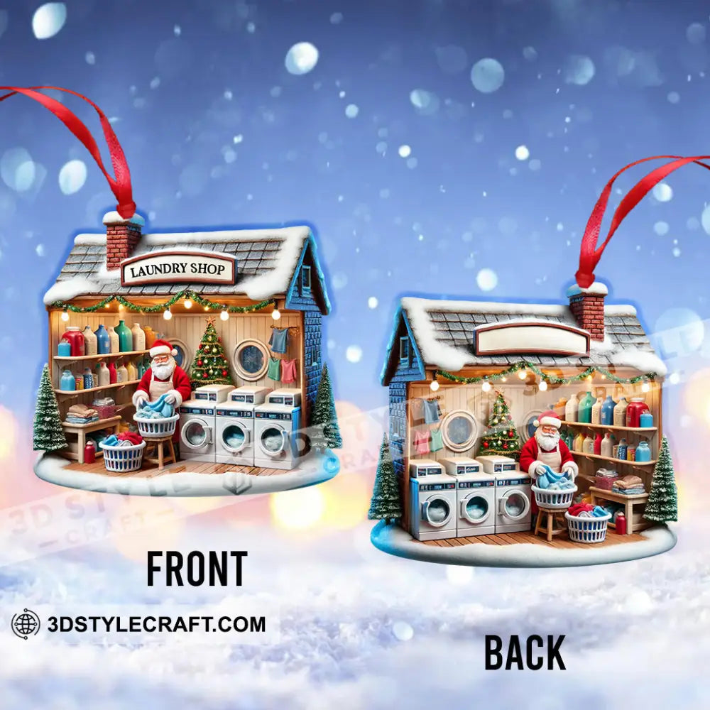 Christmas Laundry Shop Home Decor Ornament Personalized