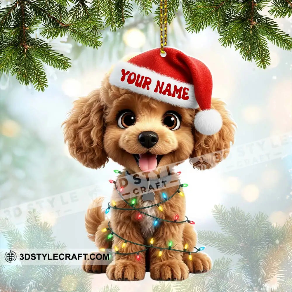 Christmas Poodle Home Decor Christmas Ornament Personalized Ornament Ornament