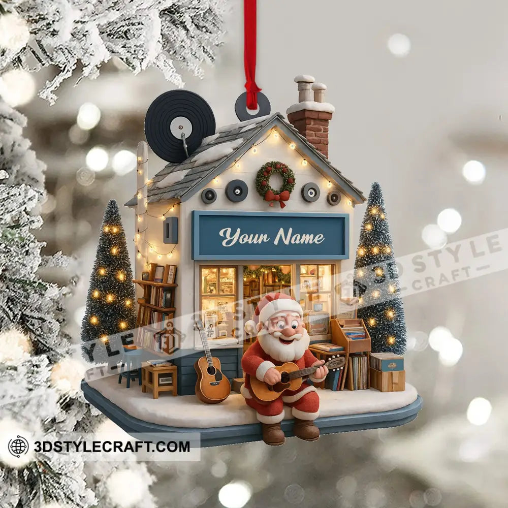 Christmas Santa Bookstore Home Decor Christmas Ornament Personalized Ornament Ornament