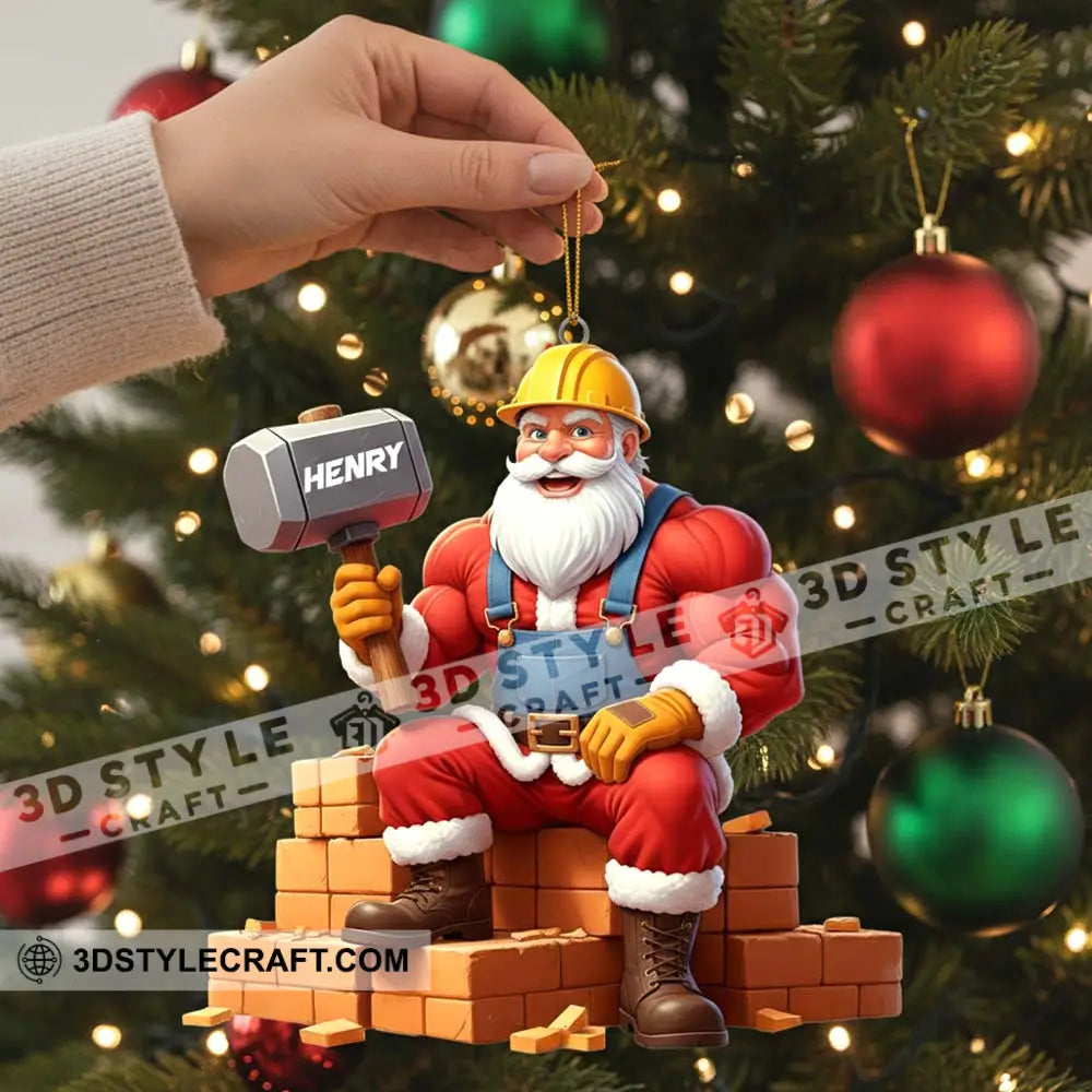 Christmas Santa Bricklayer Home Decor Christmas Ornament Personalized Ornament Ornament