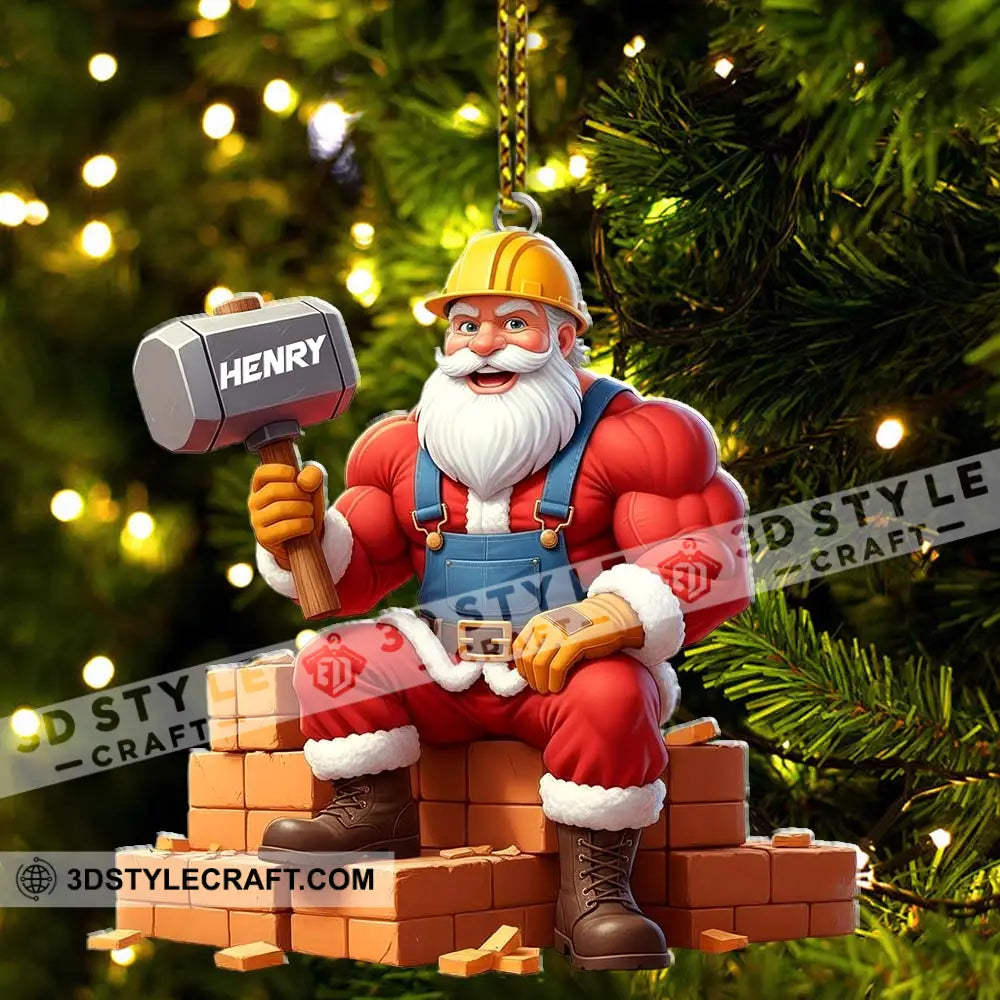Christmas Santa Bricklayer Home Decor Christmas Ornament Personalized Ornament Ornament