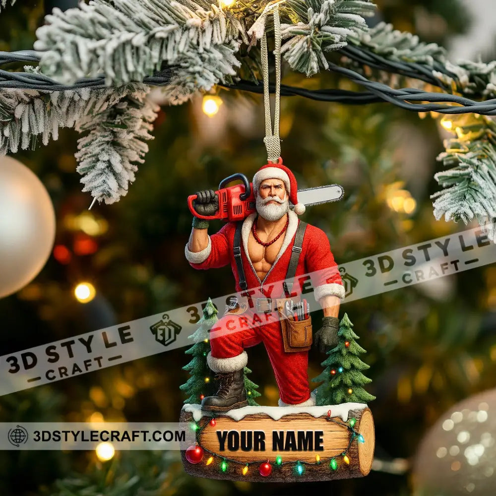Christmas Woodworker Santa Home Decor Christmas Ornament Personalized Ornament Ornament