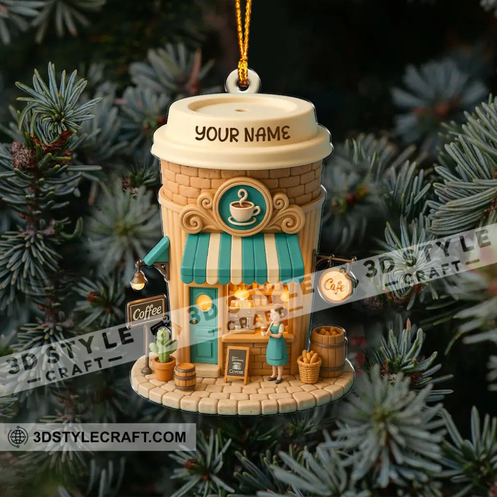 Coffee Lover Coffee Shop Home Decor Christmas Ornament Personalized Ornament Ornament