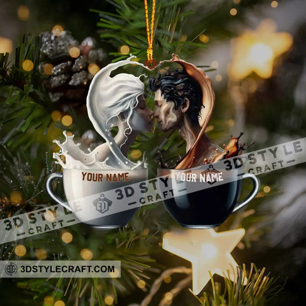 Couple Coffee Christmas Home Decor Ornament Personalized
