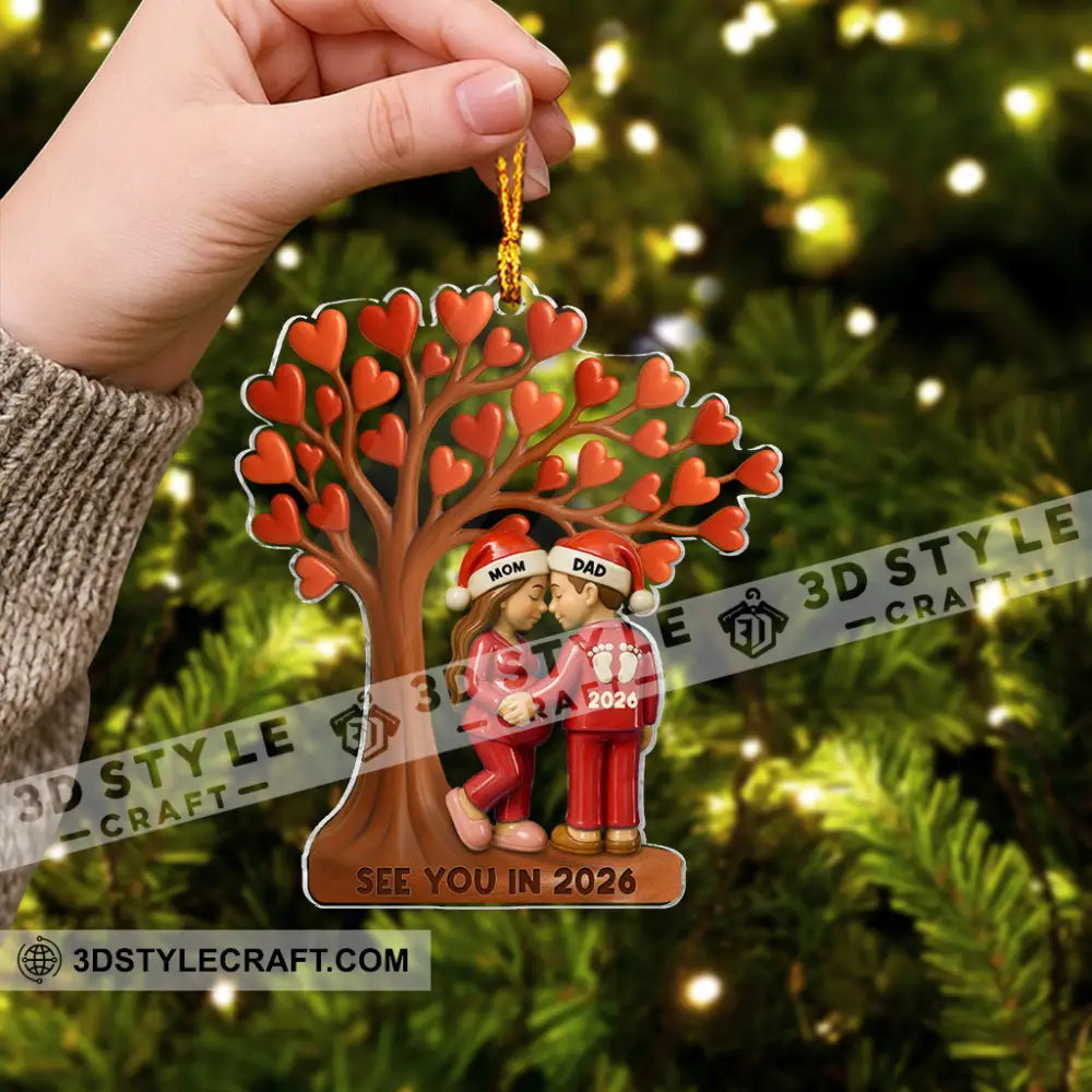 Couple Heart Tree New Baby Coming Christmas Home Decor Christmas Ornament Personalized Ornament Ornament