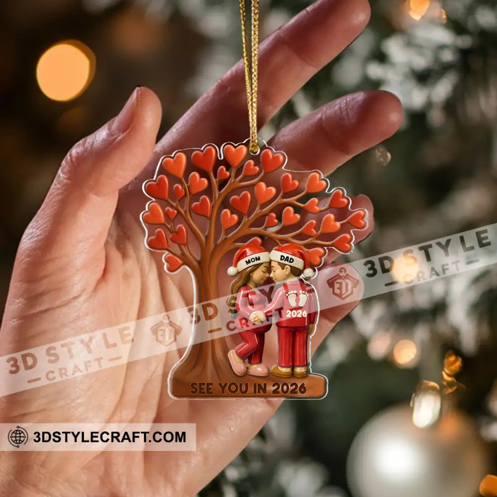 Couple Heart Tree New Baby Coming Christmas Home Decor Christmas Ornament Personalized Ornament Ornament