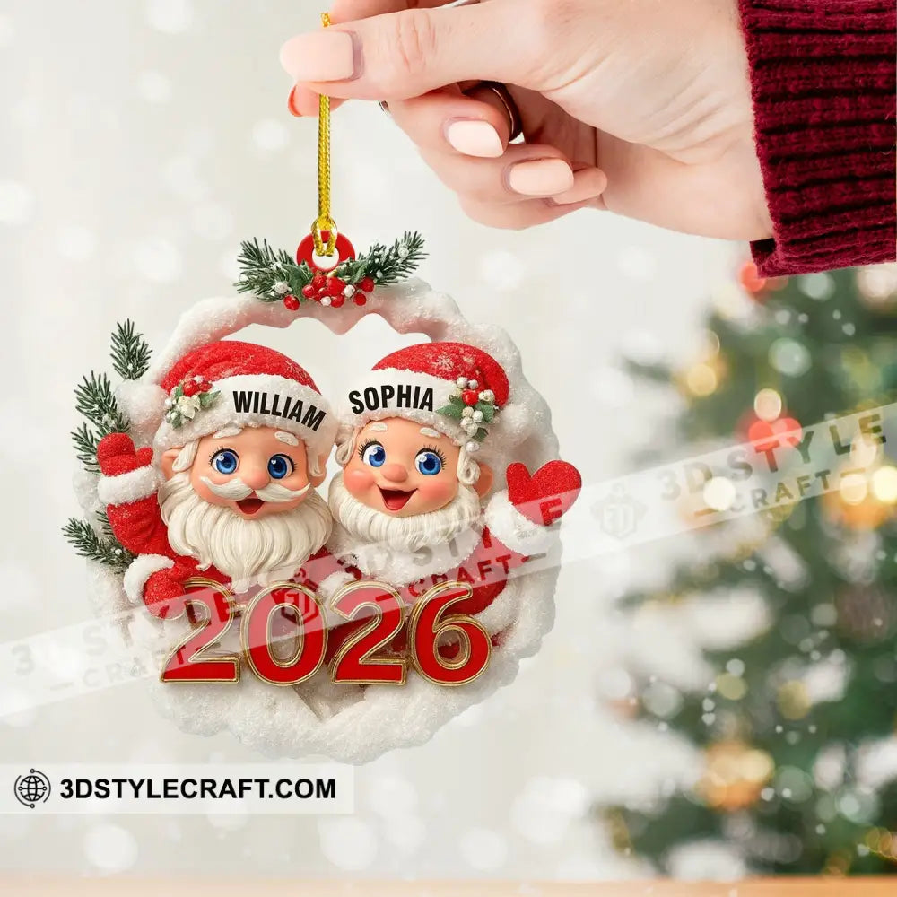 Couple Santa Home Decor Christmas Ornament Personalized Ornament Ornament