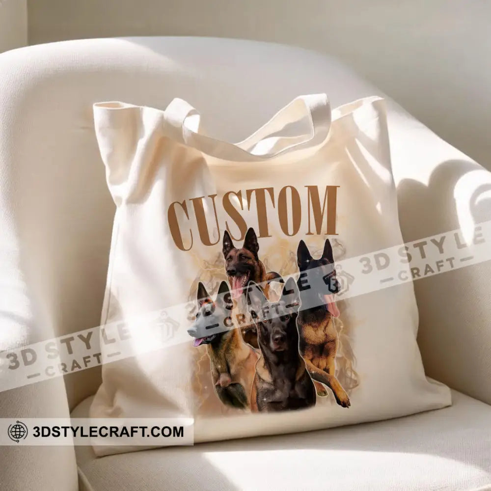 Custom Belgian Malinois Pet Lover Tote Bag Canvas Tote Bag Bag