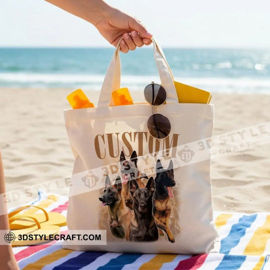 Custom Belgian Malinois, Pet Lover Tote Bag, Canvas Tote Bag style option 3