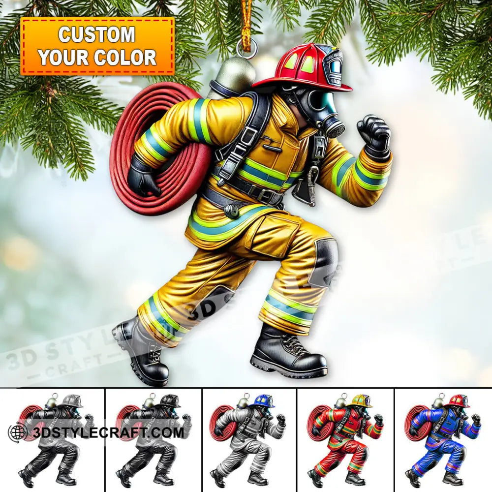 Custom Color Firefighter Ornament Christmas Gift