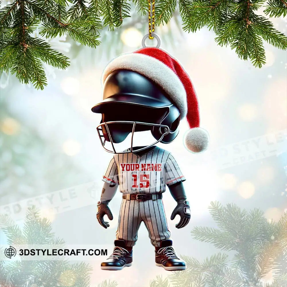 Custom Name And Number Baseball Ornament Lover Christmas Gift
