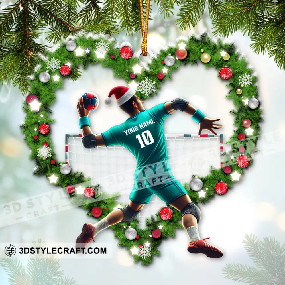 Custom Name And Number Handball Ornament Christmas Gift For Lover