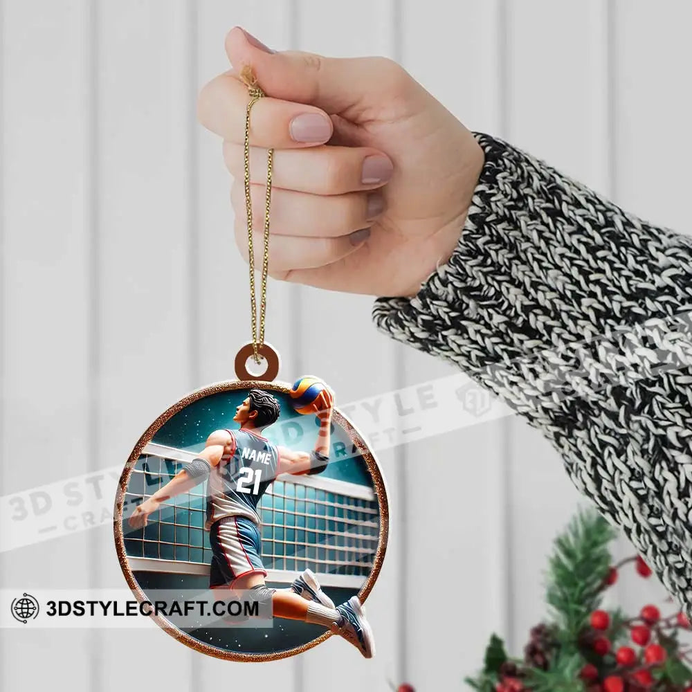 Custom Name And Number Handball Ornament Christmas Gift For Lover