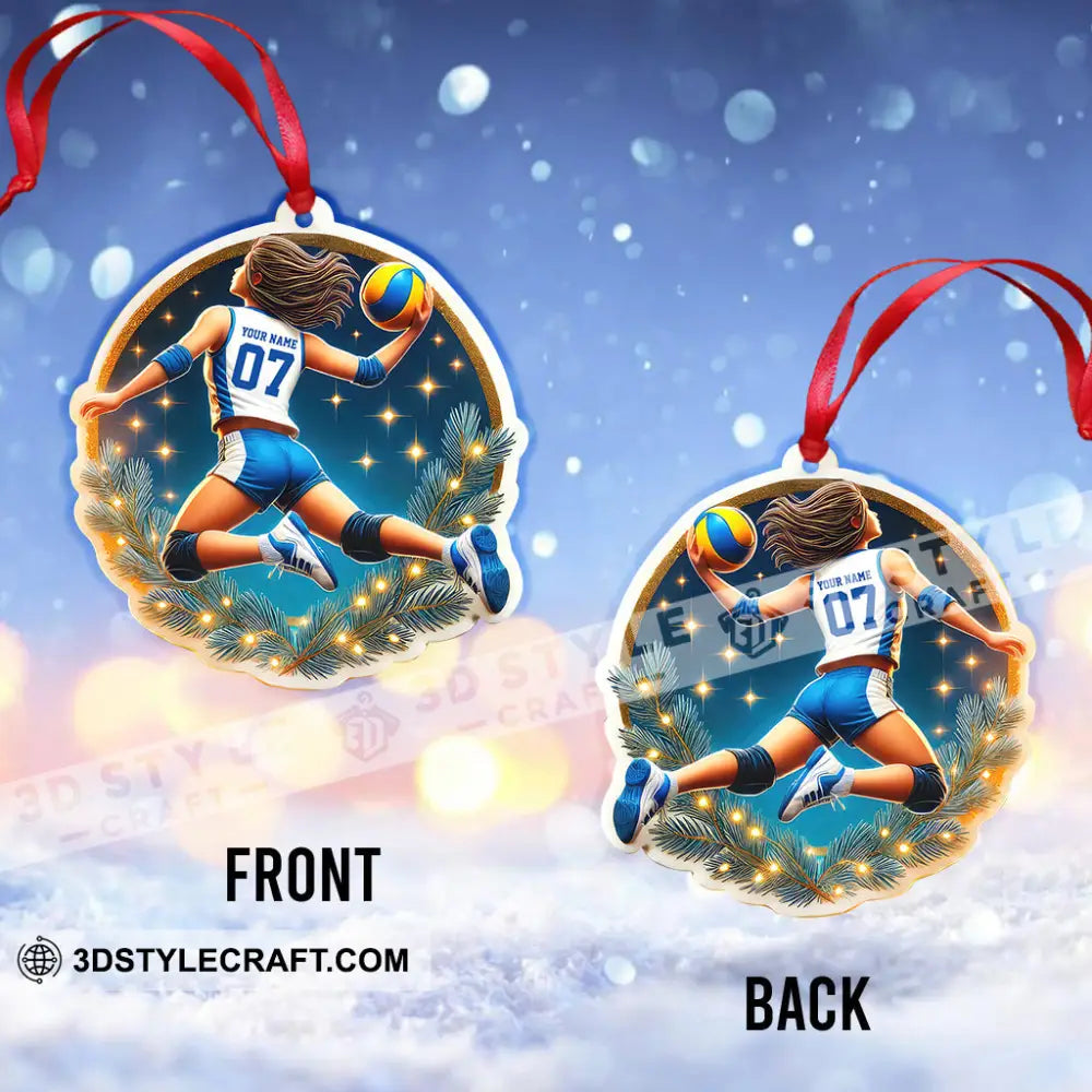 Custom Name And Number Volleyball Ornament Christmas Gift For Lover
