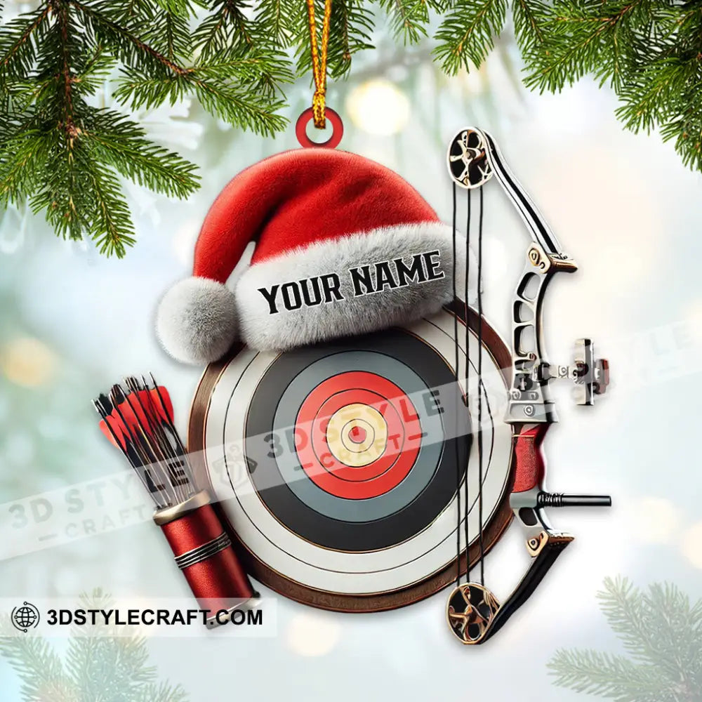 Custom Name Archery Santa Ornament Christmas Gift 3.54’’ / 1