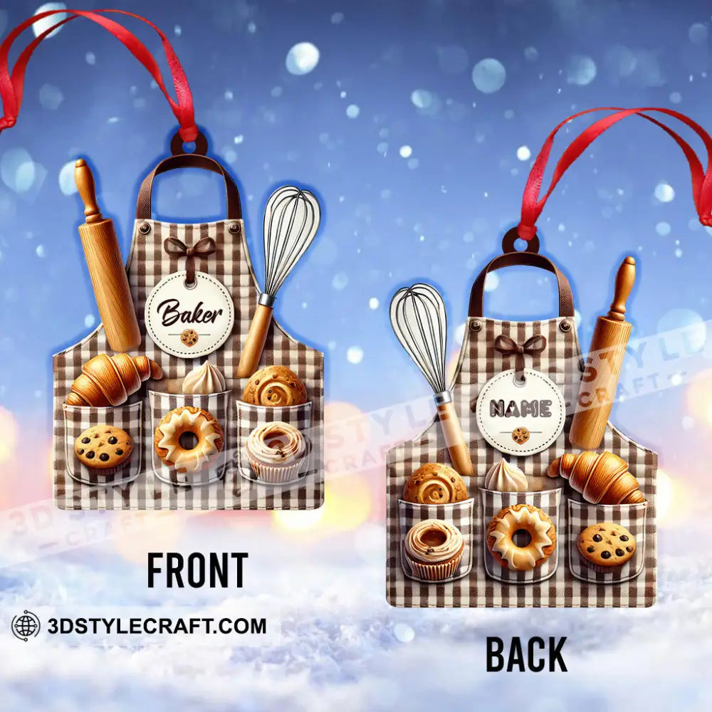 Custom Name Baker Ornament Christmas Gift For Lover