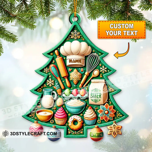 Custom Name Baker Ornament Christmas Gift For Lover