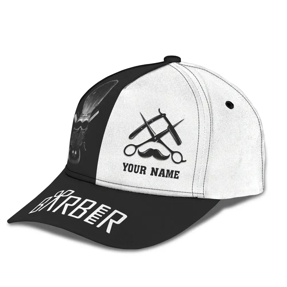 Custom Name Barber Classic Cap Personalized Hairstylist Hat Unisex T-Shirt