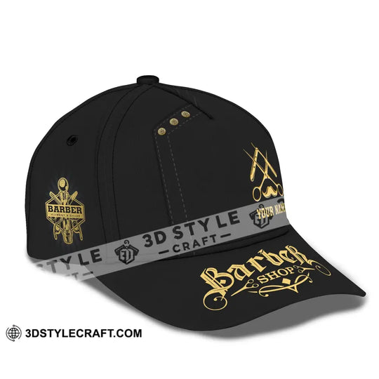Custom Name Barber Classic Cap, Personalized Name Hairstylist Hat, Unisex Barber Hat style option 3