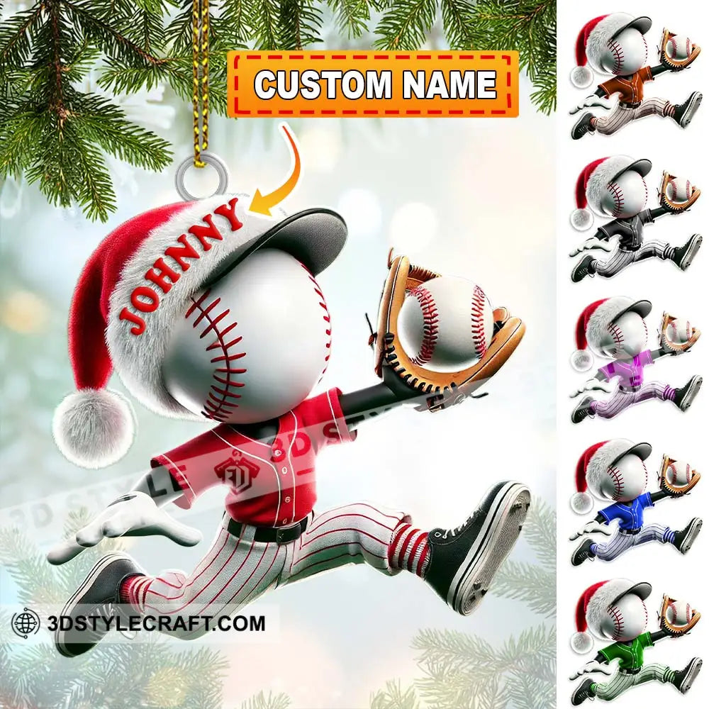 Custom Name Baseball Ornament Christmas Gift For Lover