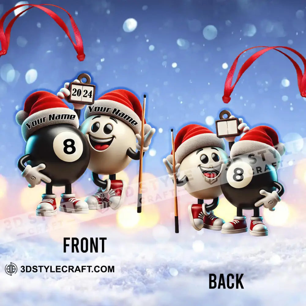 Custom Name Billiard Couple Ornament Lover Christmas Gift