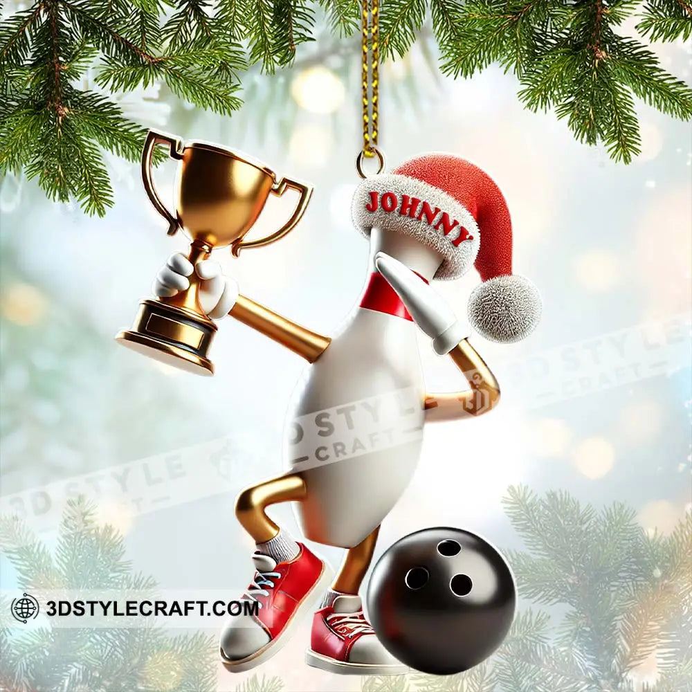 Custom Name Bowling Christmas Ornament Gift 3.54’’ / 1