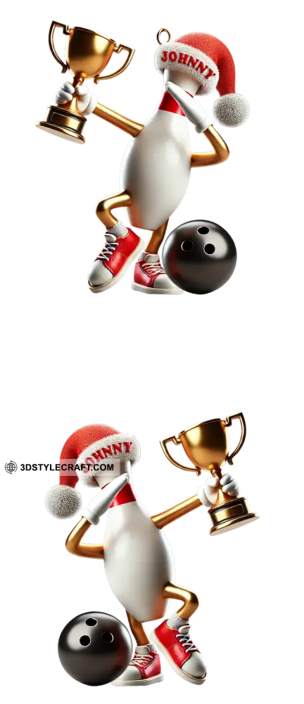 Custom Name Bowling Christmas Ornament Gift