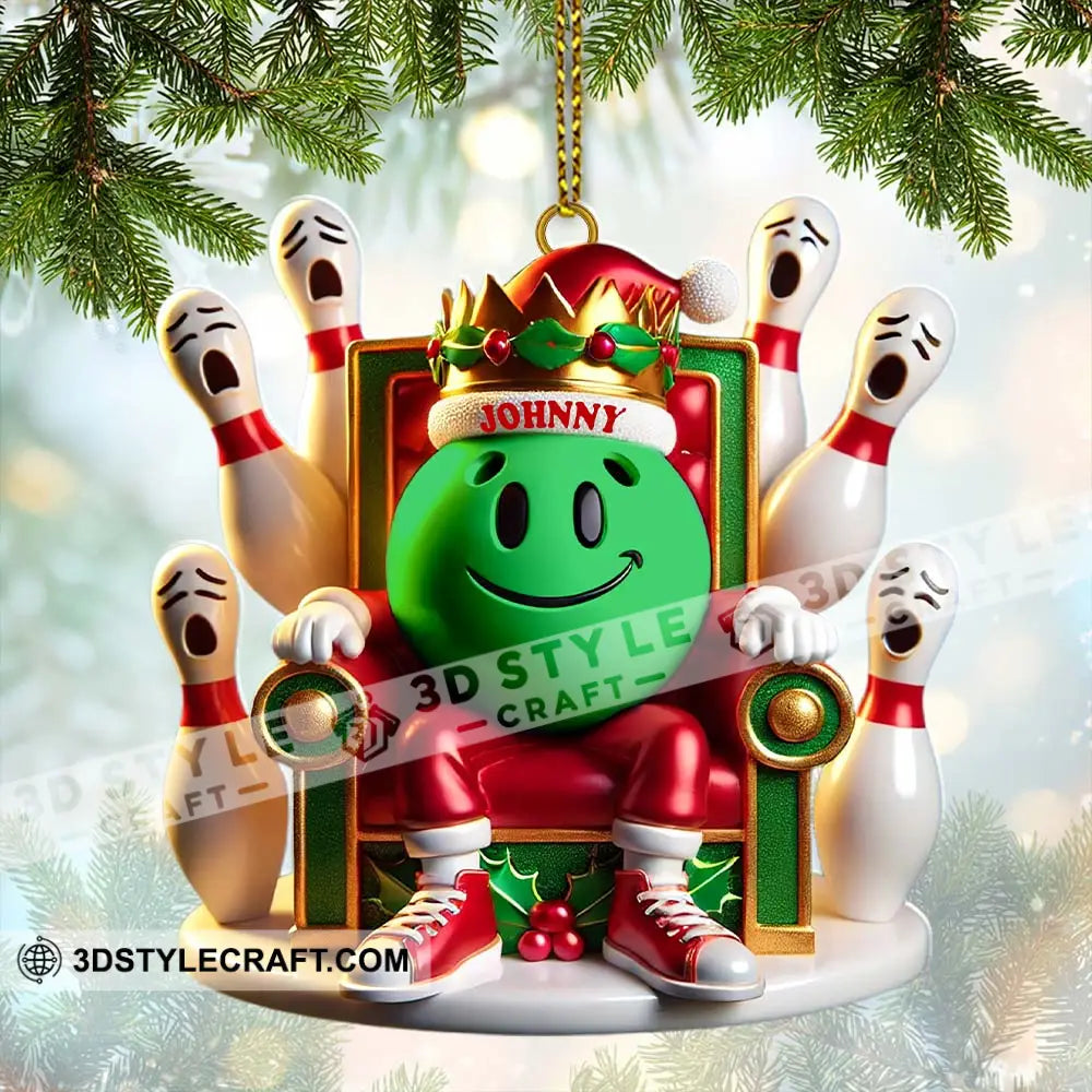 Custom Name Bowling Christmas Ornament Lover Gift 3.54’’ / 1