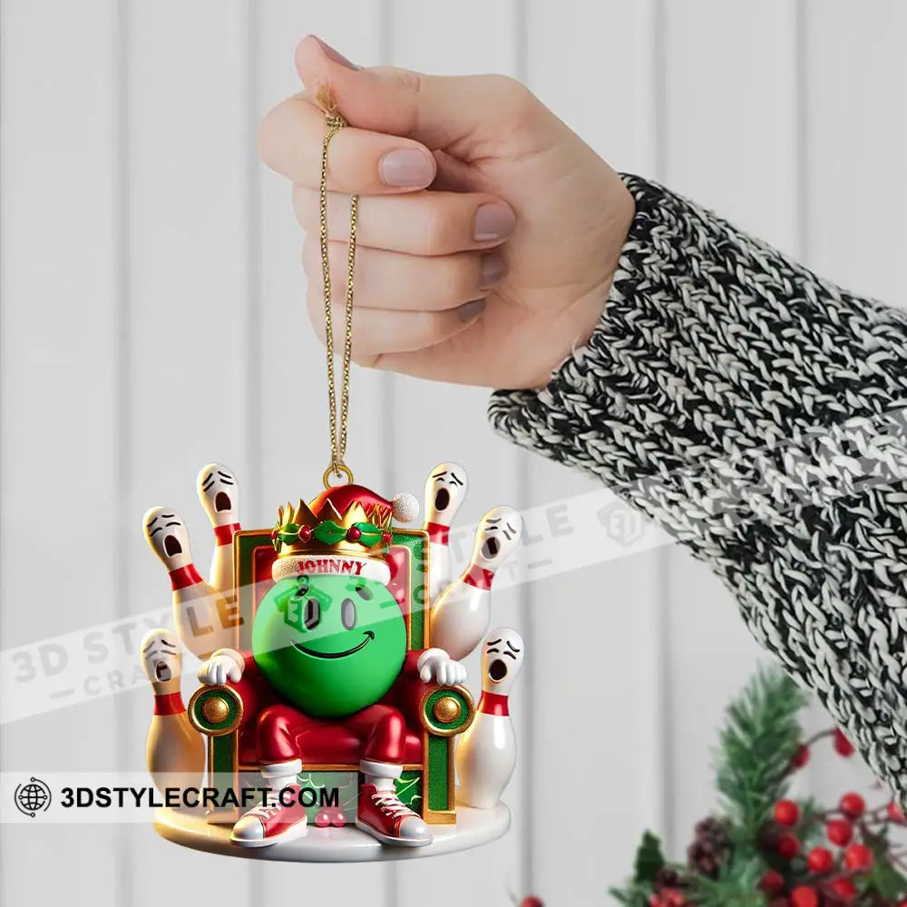 Custom Name Bowling Christmas Ornament Lover Gift