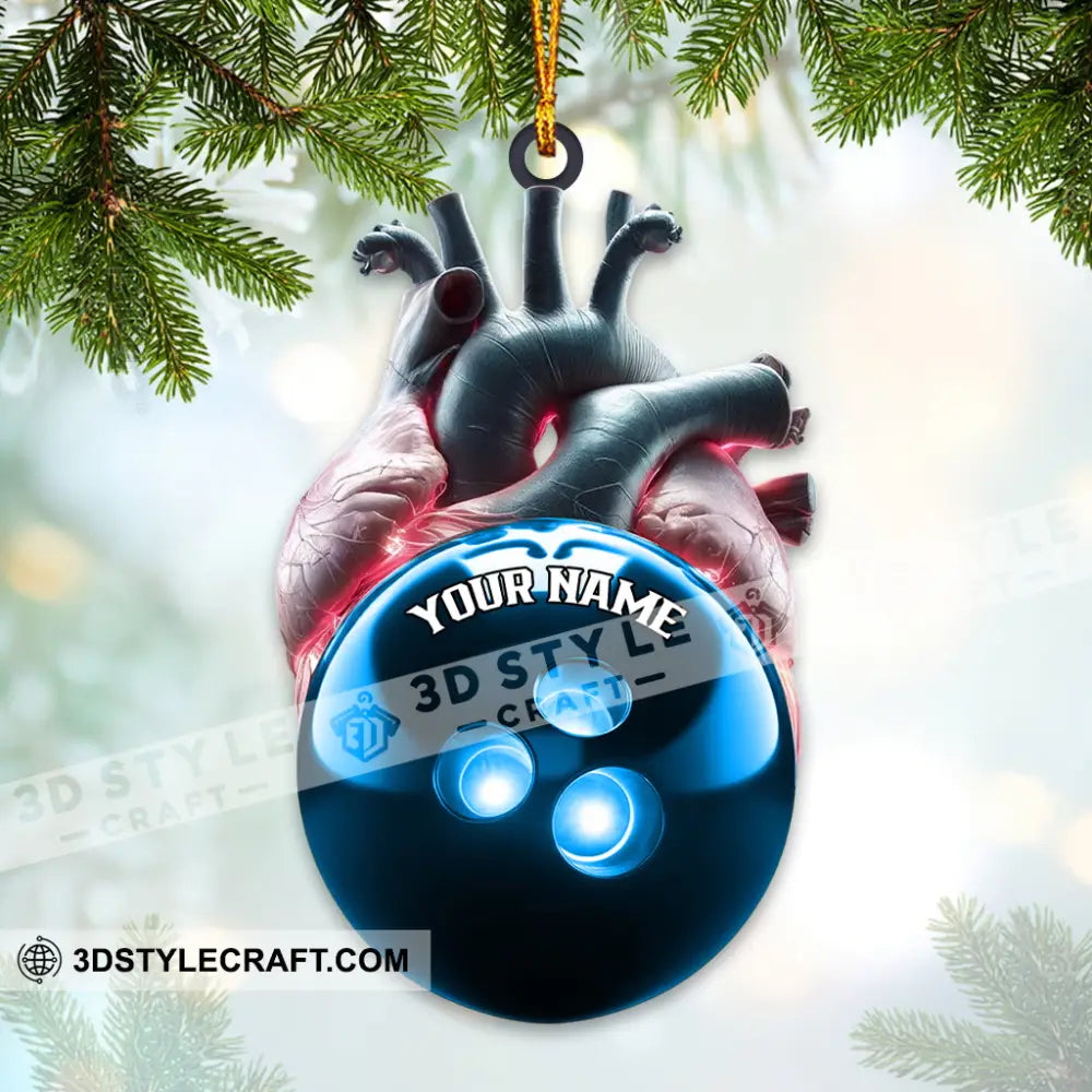 Custom Name Bowling Ornament Christmas Gift For Lover 3.54’’ / 1