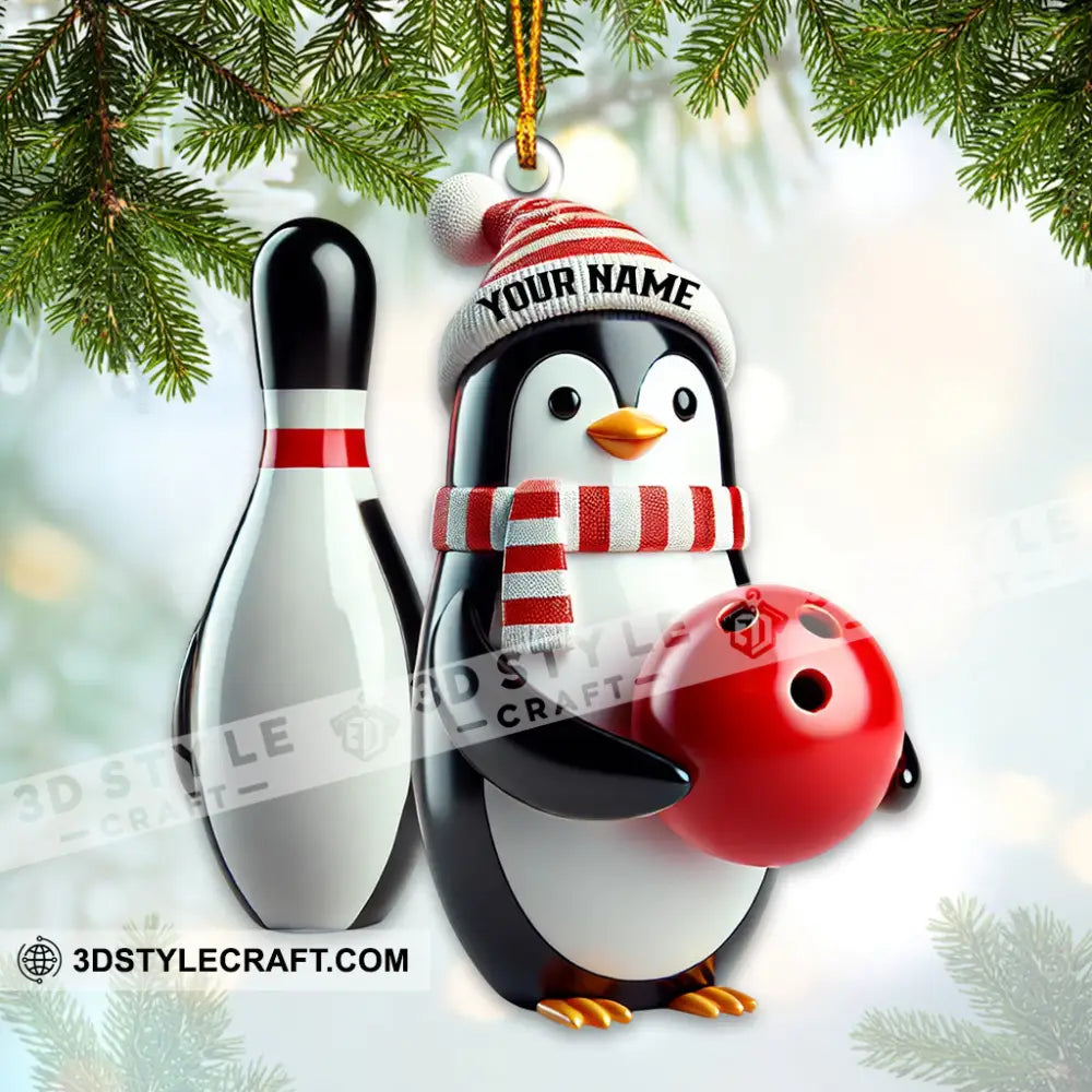 Custom Name Bowling Ornament Lover Christmas Gift 3.54’’ / 1