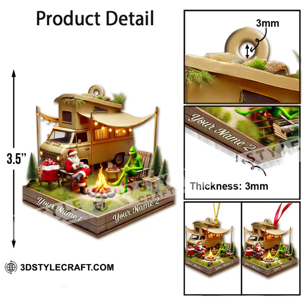 Custom Name Camping Christmas Ornament Gift