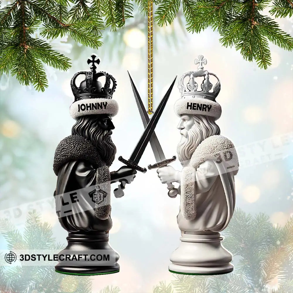 Custom Name Chess Ornament Lover Christmas Gift 3.54’’ / 1