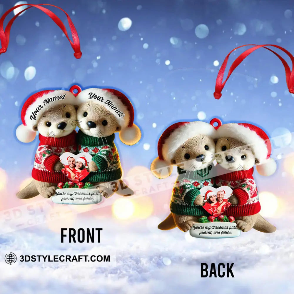 Custom Name Christmas Couple Ornament Gift
